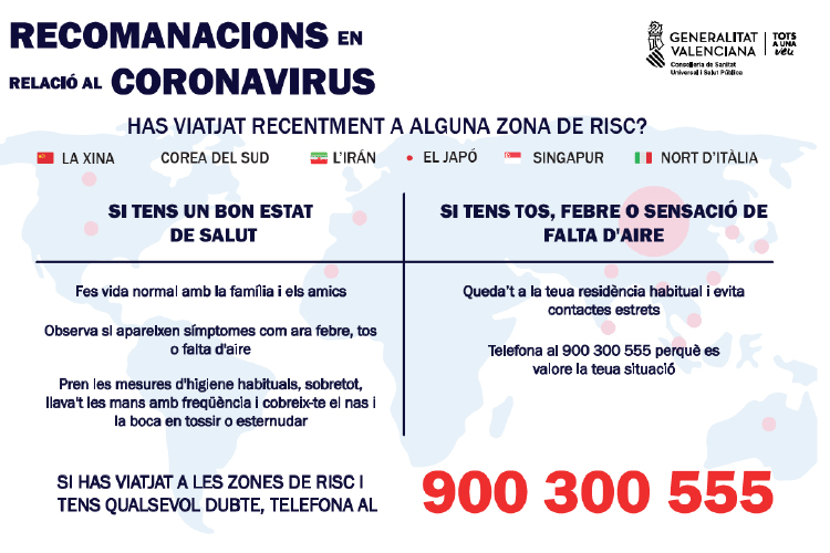Se mantiene estable la situación en la Comunitat Valenciana en relación al coronavirus