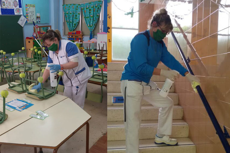 22 empleadas realizan a diario los trabajos de desinfección en el servicio de limpieza de Novelda