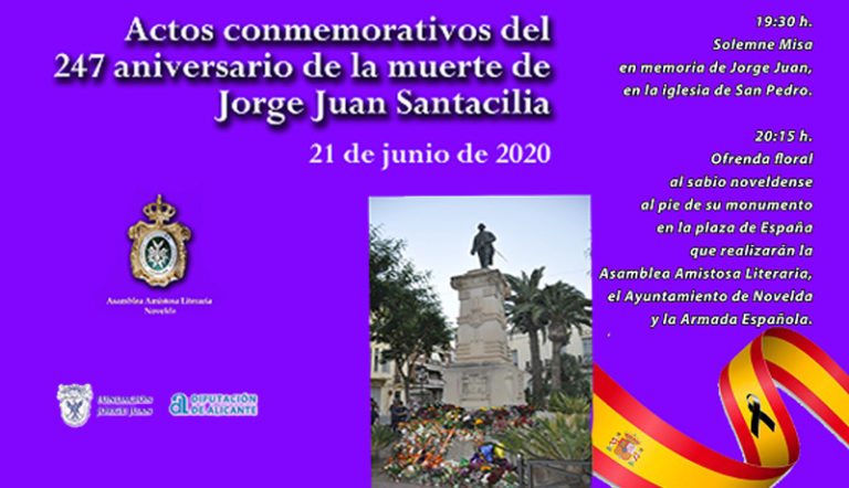 La Asamblea Amistosa Literaria celebrará este domingo la solemne misa y la ofrenda de flores en honor a Jorge Juan