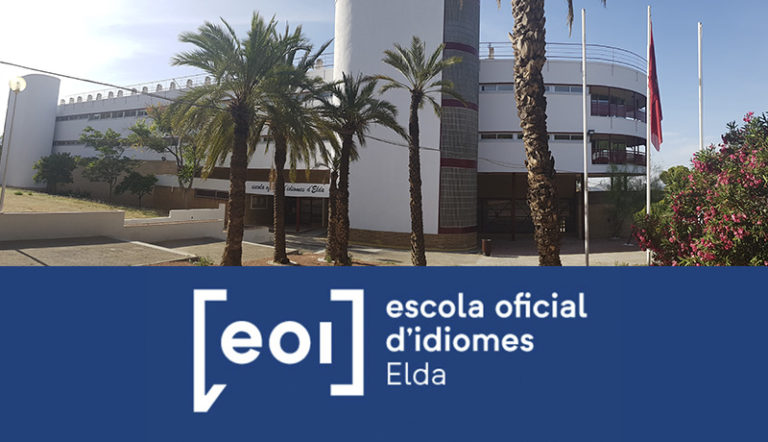 La Escuela Oficial de Idiomas de Elda ofrece cursos de alemán, francés, inglés, italiano y valenciano en su sede de Elda y secciones de Novelda y Villena