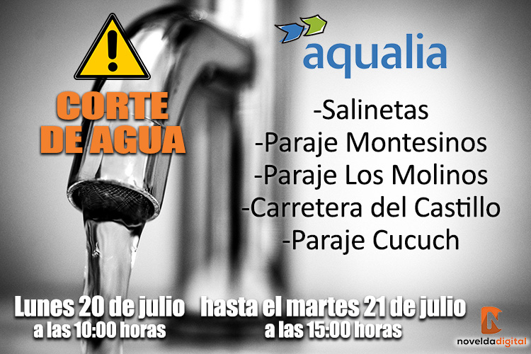 Aqualia anuncia un nuevo corte de agua para el próximo 20 de julio