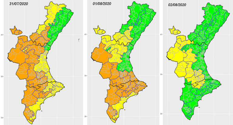 Sanidad activa la alerta sanitaria por calor alto en 165 municipios de la Comunitat Valenciana