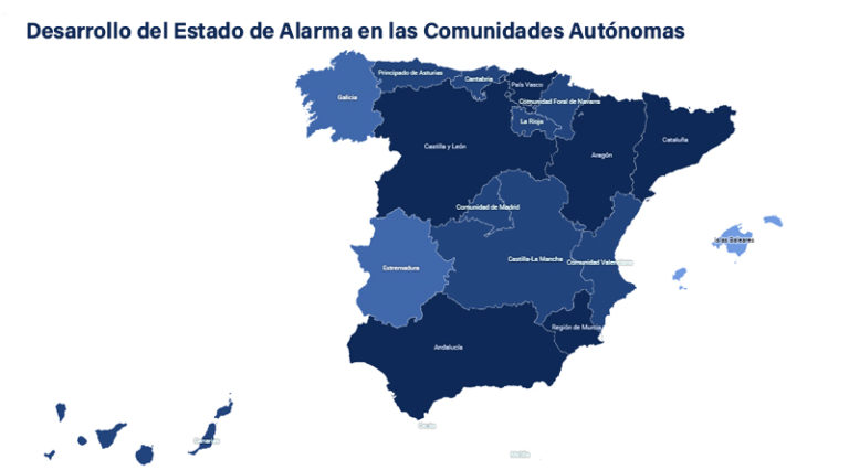 Sanidad publica en su web un mapa interactivo con las medidas que afectan a las comunidades autónomas bajo el estado de alarma