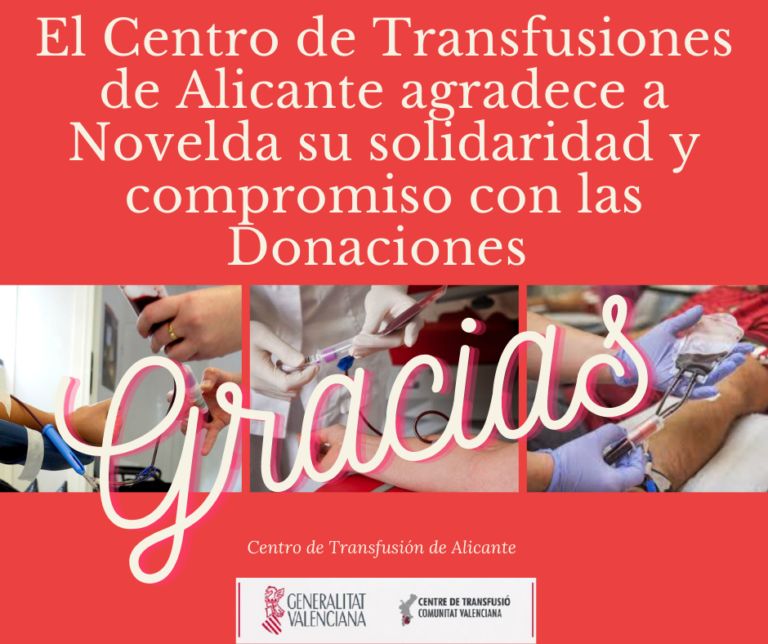 El Centro de Transfusiones felicita a Novelda