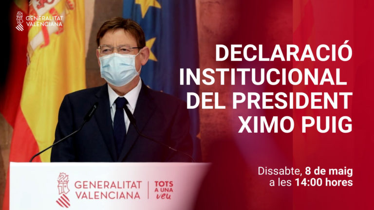 Ximo Puig anuncia el inicio de una nueva etapa de «apertura progresiva» en la superación de la pandemia que «ya no tendrá marcha atrás» gracias a la vacunación