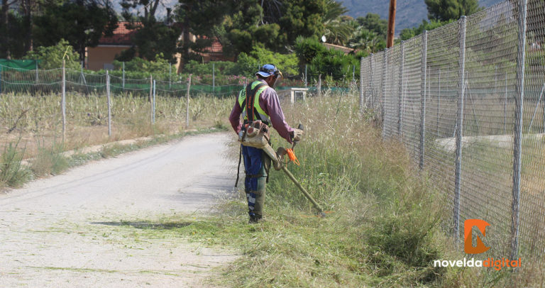 Inician los trabajos de limpieza y desbroce en las cunetas de los caminos rurales de Novelda