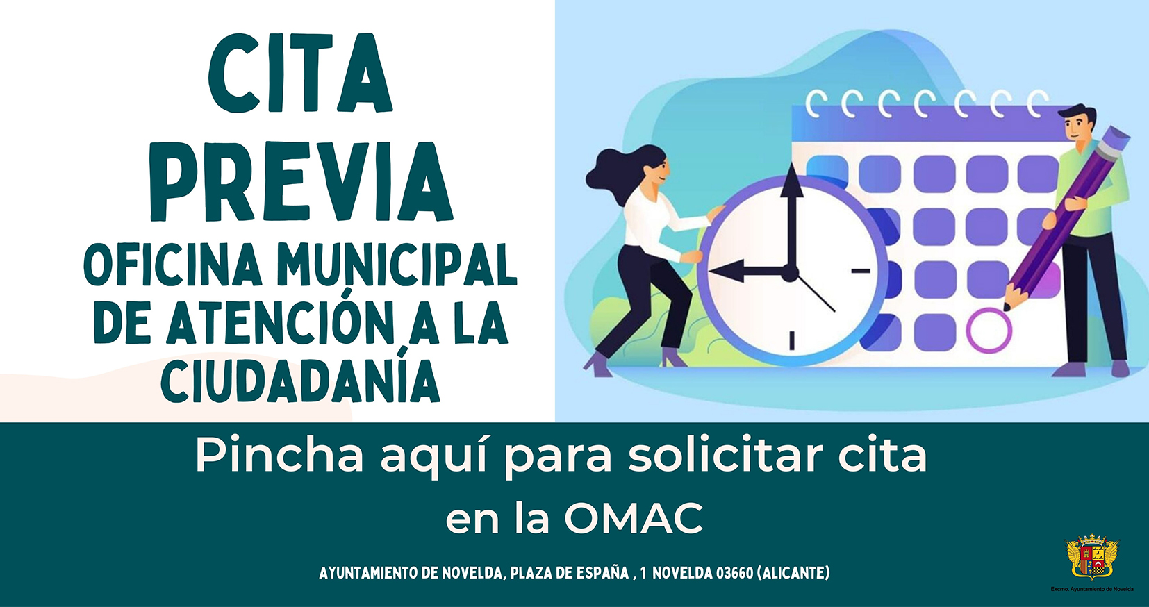 Se pone en funcionamiento el nuevo servicio de cita previa de la Oficina de Atención a la Ciudadanía del Ayuntamiento de Novelda