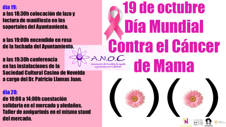 La Asociación de Novelda de ayuda a personas con Cáncer celebra los actos conmemorativos del Día Mundial contra el Cáncer de Mama