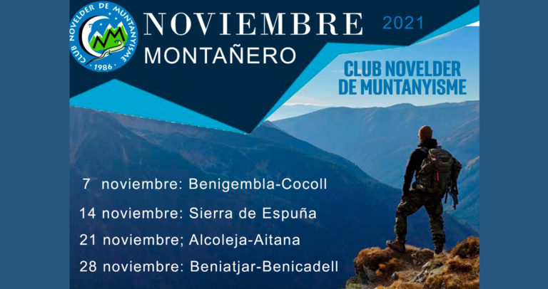 El Club Novelder de Muntanyisme presenta Noviembre Montañero con salidas todos los fines de semana