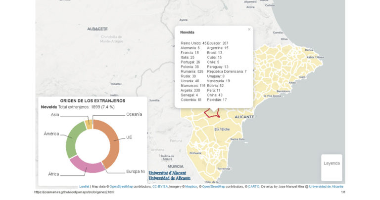 La Diputación activa mapas interactivos sobre los municipios donde se concentran los residentes internacionales en la provincia
