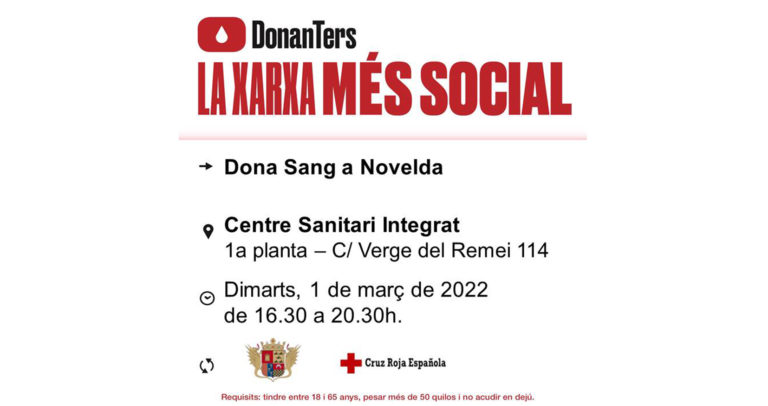 Próxima donación de sangre en Novelda