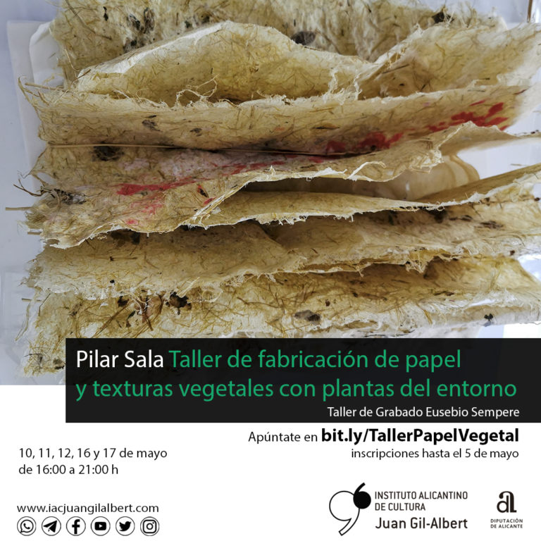 El Instituto Juan Gil-Albert organiza un taller para la fabricación manual de papel con la artista Pilar Sala