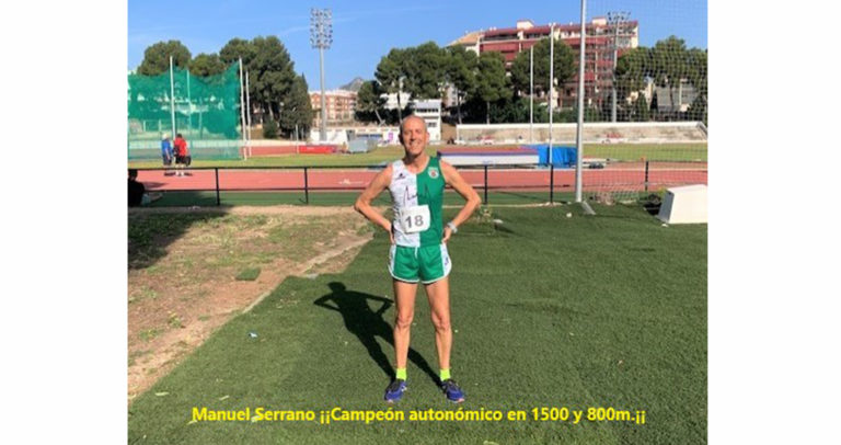 El atleta Manuel Serrano del Club Atlético Novelda Carmencita doble campeón de la Comunidad Valenciana en 1.500 y 800 metros