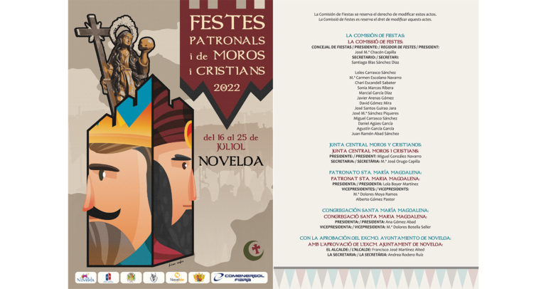Programación de Fiestas Patronales y de Moros y Cristianos de Novelda 2022