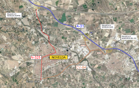 El Ministerio de Transportes cede al Ayuntamiento de Novelda un tramo urbano de la N-325