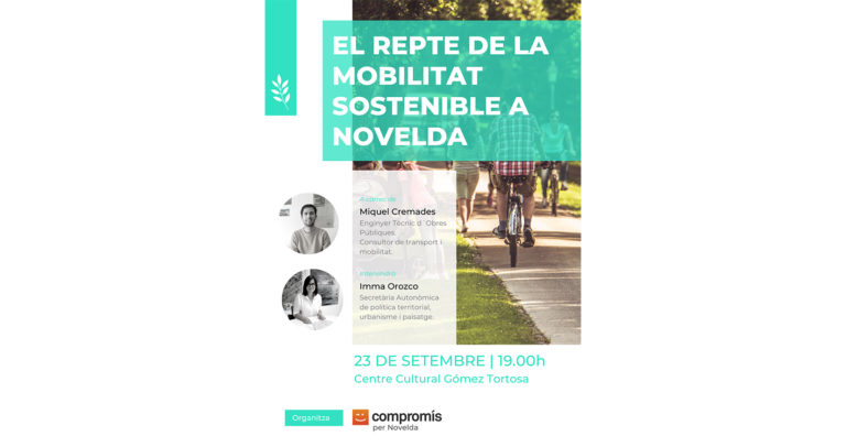 Compromís per Novelda organitza una “xarrada sobre la mobilitat sostenible” en el Gómez Tortosa
