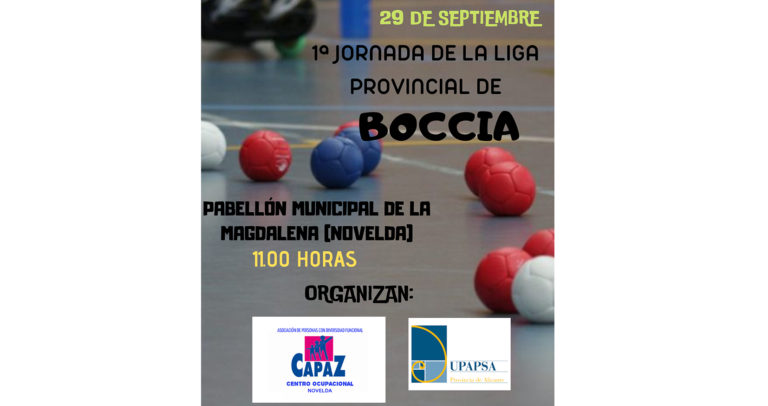 La 1ª Jornada de la Liga Provincial de Boccia se disputará en el Pabellón Municipal de Novelda