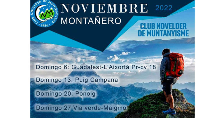El Club Novelder de Muntanyisme organiza Noviembre Montañero 2022