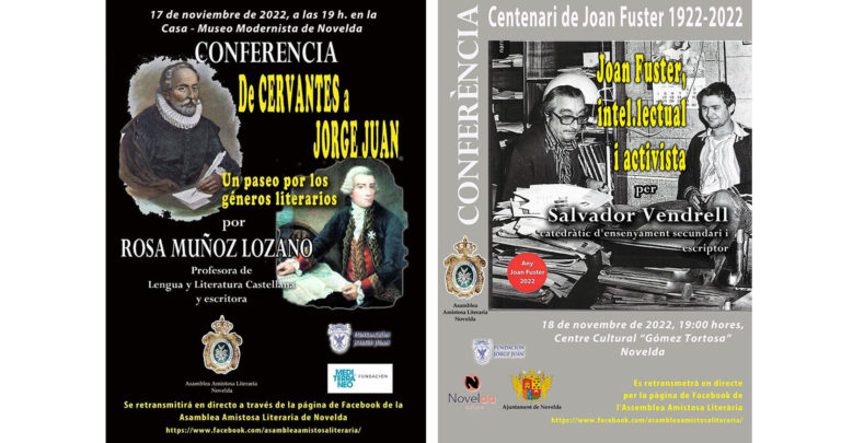 ‘De Cervantes a Jorge Juan’ y ‘Joan Fuster, intelectual y activista’, conferencias de la Asamblea Amistosa Literaria para esta semana