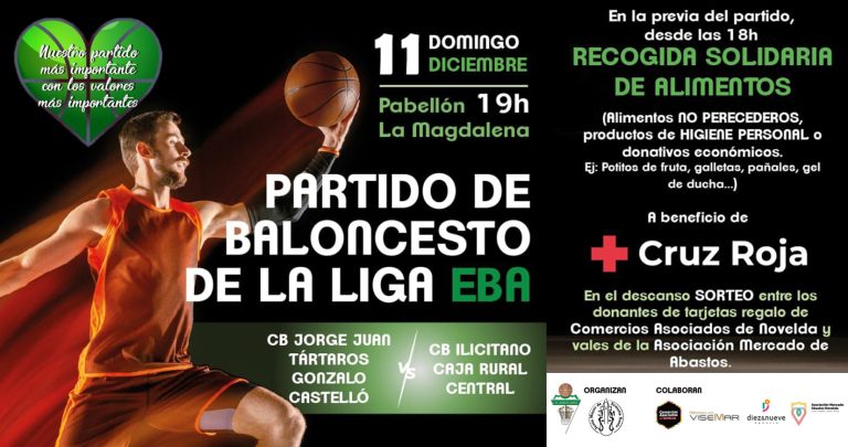 El CB Jorge Juan organiza una recogida de alimentos solidaria para su partido más importante de la Liga EBA