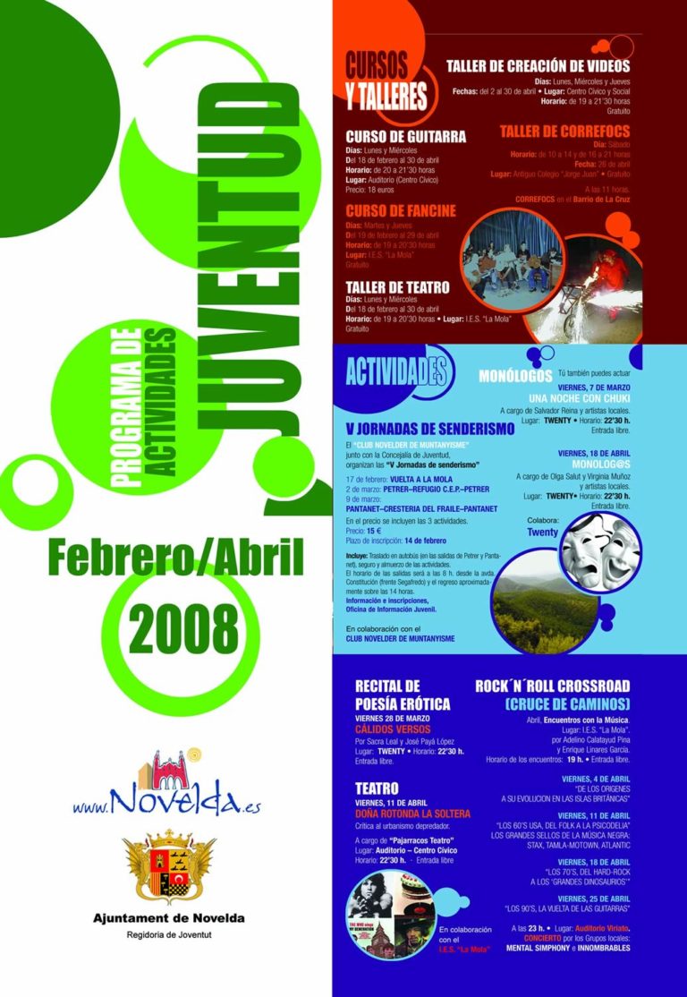 Programa de actividades JUVENTUD febrero/abril 2008