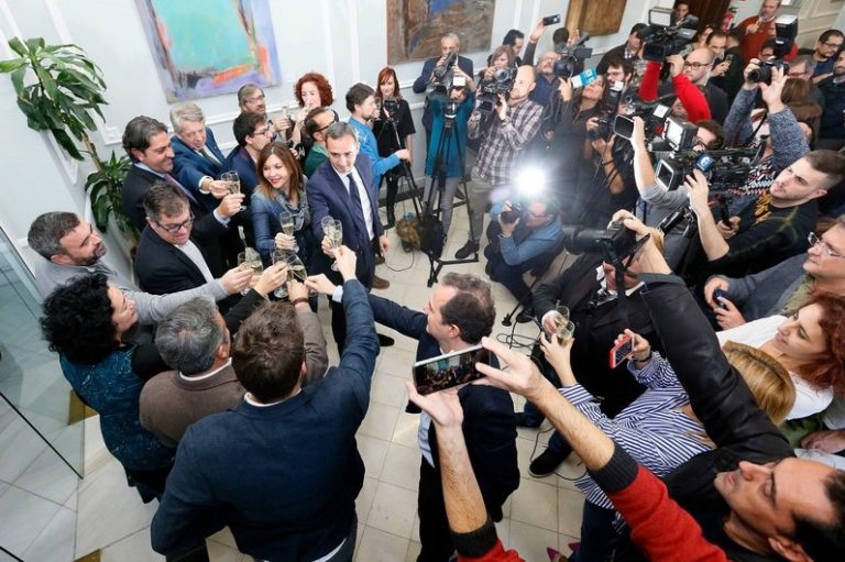 César Sánchez recibe a los medios de comunicación de la provincia