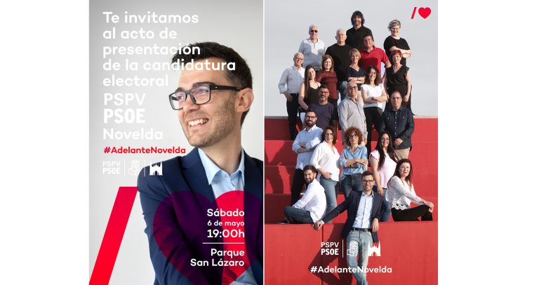 La presentación de la candidatura del PSOE Novelda tendrá lugar este sábado
