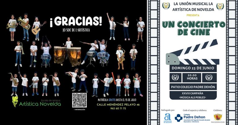La Unión Musical La Artística interpretará ‘Un concierto de cine’