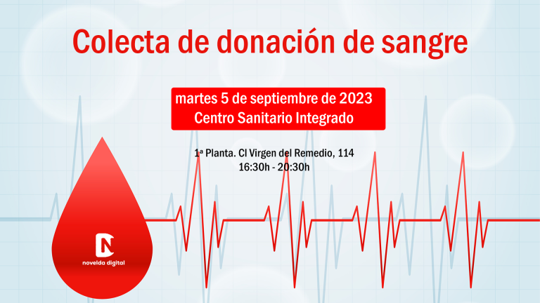 Próxima colecta de donación de sangre en Novelda el próximo martes 5 de septiembre