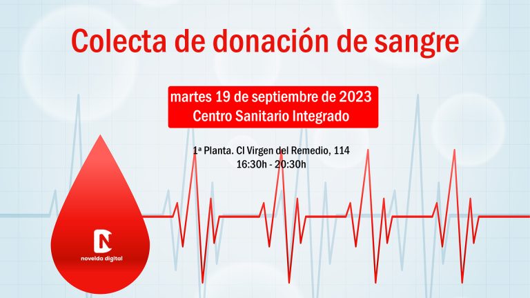 Próxima colecta de donación de sangre en Novelda el próximo martes 19 de septiembre