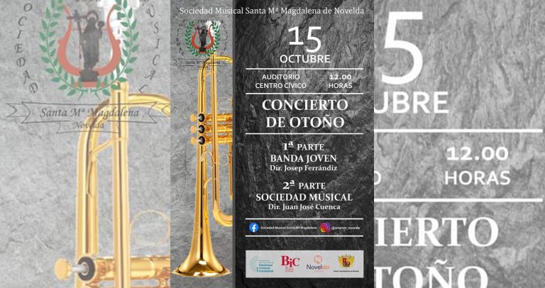 La Sociedad Musical Santa María Magdalena llenará de música el Centro Cívico con su Concierto de Otoño
