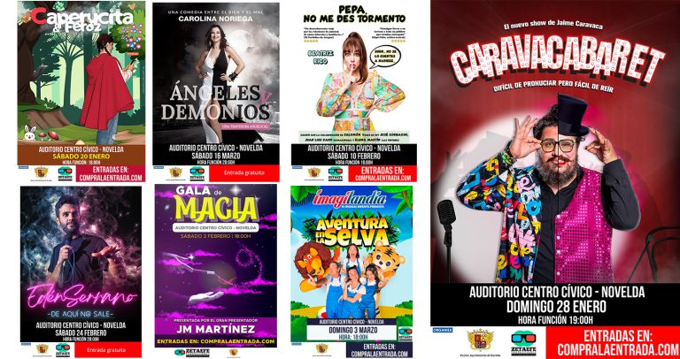Teatros, monólogos y actuaciones marcan la cultura de Novelda para el primer trimestre de 2024