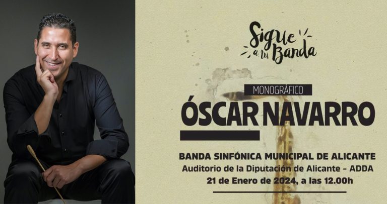 Óscar Navarro vuelve al ADDA con un Concierto monográfico junto a la Banda Sinfónica Municipal de Alicante