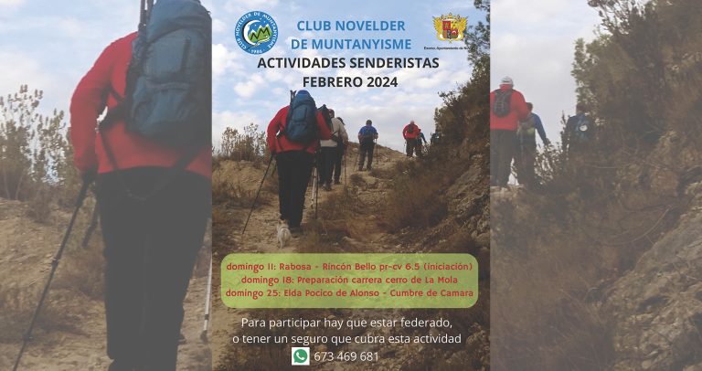 El Club Novelder de Montanyisme organiza tres salidas senderistas en febrero
