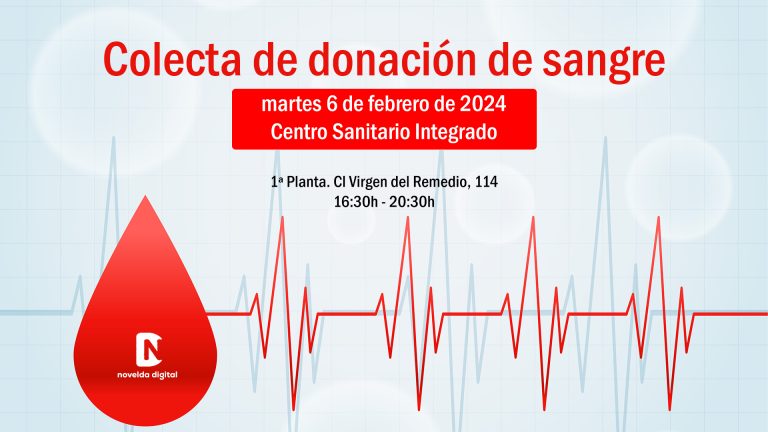 Próxima colecta de donación de sangre en Novelda el martes 6 de febrero