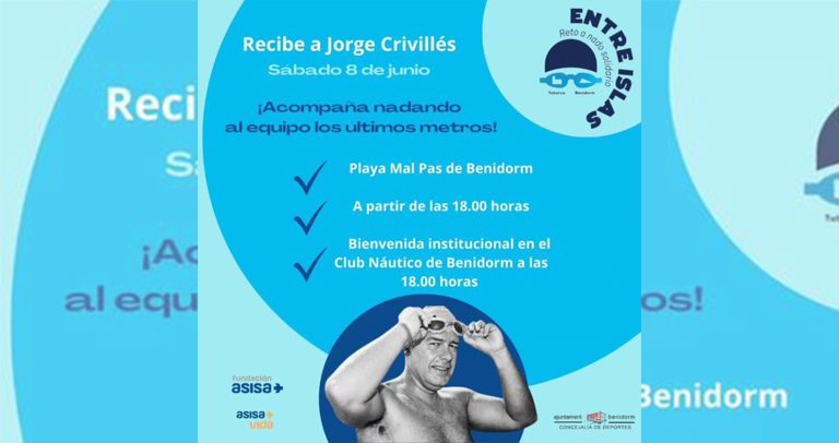 El nadador Jorge Crivillés posará con el logo del 120 Aniversario de la APPA en la isla de los Periodistas al culminar su reto “Entre islas”