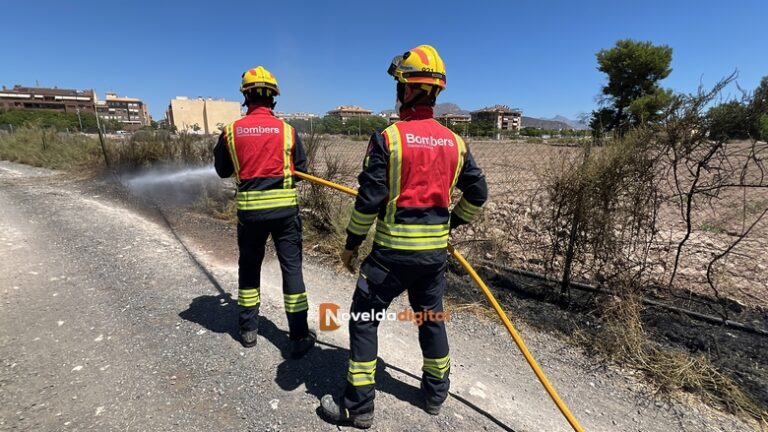 Incendio en un terreno cercano a zona urbana en Novelda